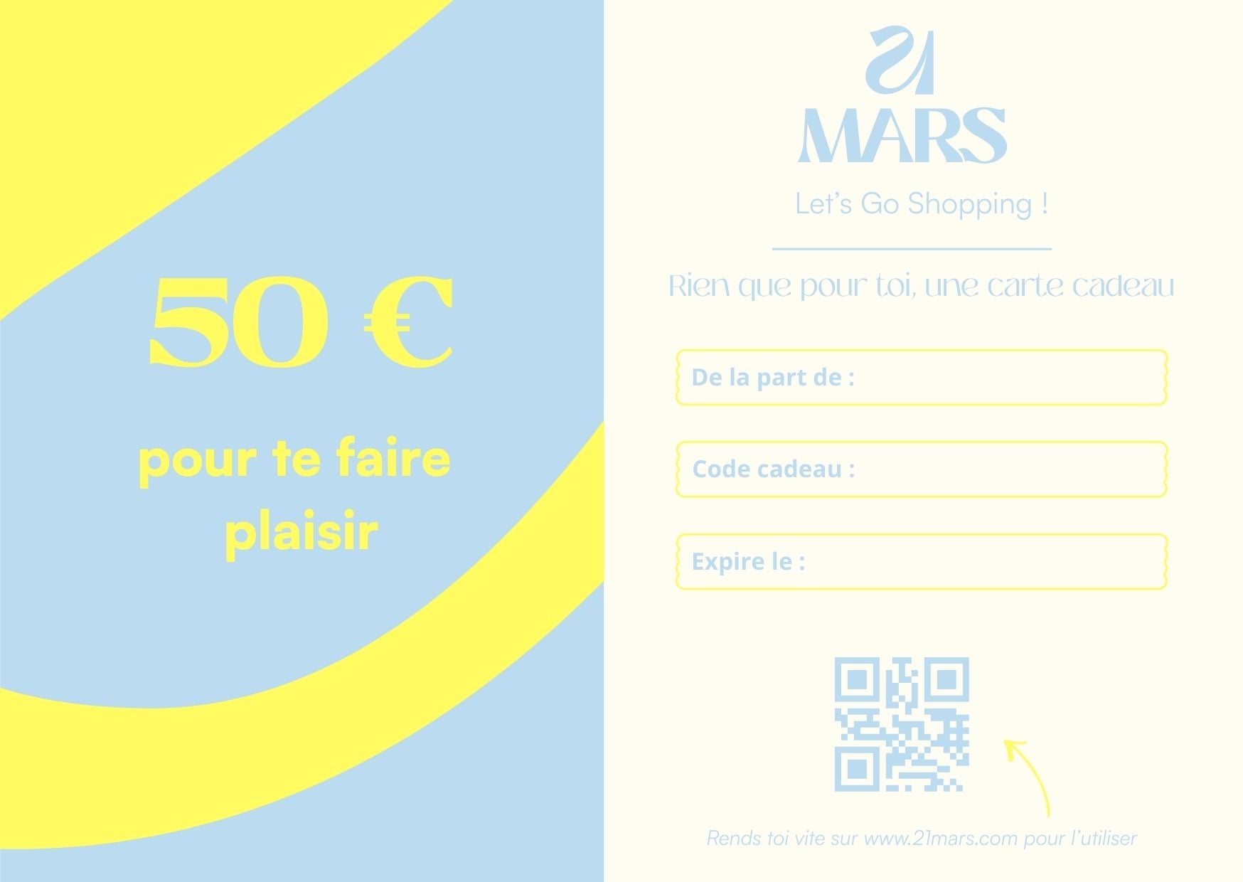 Carte Cadeau 21 MARS